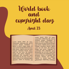 Fototapeta premium World book day illustration vector. Flat illustration of world book day web banner template vector.