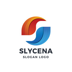 Abstract Letter S and Circle Gradient Logo Vector Icon Illustration