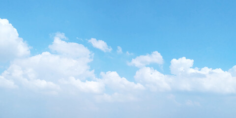 Blue sky with cloud. Concept all seasonal horizon banner in sunny day spring and summer in the morning