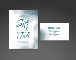 Fototapeta premium Wedding invitation with abstract watercolor background