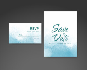 Wedding invitation with abstract watercolor background