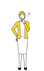 疑問を持つ定年退職したシニア・中年女性