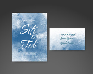 Wedding invitation with abstract watercolor background