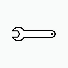 Wrench Icon - Vector, Repair Sign and Setting Symbol for Design, Presentation, Website or Apps Elements.  