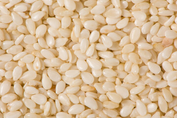 white sesame seeds texture background.