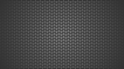 Fototapeta na wymiar Vector dark brick wall background with light effect. Black brick wall texture brick surface background wallpaper