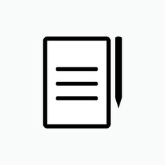  Note Icon. Resume  Symbol – Vector.      