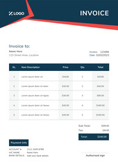 Corporate Invoice Design Template Bill form Business Payments Details