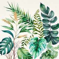 Beautiful colorful leaves. Abstract background or wallpaper. Printable artwork. Generative AI.