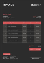 Corporate Invoice Design Template Bill form Business Payments Details