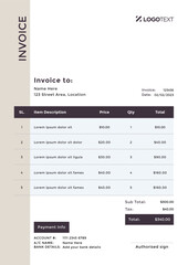 Obraz na płótnie Canvas Corporate Invoice Design Template Bill form Business Payments Details