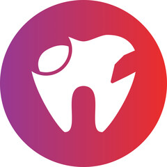 Vector Design Broken Tooth Icon Style