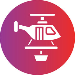 Vector Design Firefighter Helicopter Icon Style