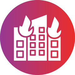Vector Design Building Fire Icon Style