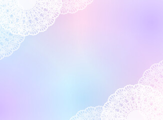 淡いグラデーションのレースのフレーム背景イラスト