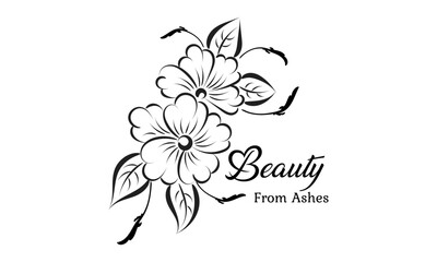 Biblical Phrase with Floral Design. Christian typography for print or use as poster, card, flyer or T shirt