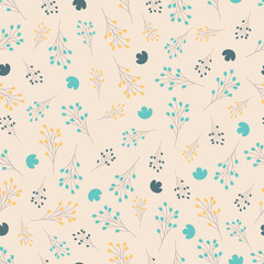 Exquisite floral seamless pattern design. Aesthetic allover printed floral arrangement. Dainty flowery texture of bunch of flowers