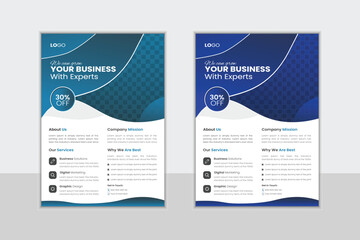 Vector Business Flyer Corporate Flyer Template Organic & Geometric shape Flyer Circle Gradient Colorful concepts Poster flyer in A4 flyer template for Corporate Business agency Poster A4 Brochure