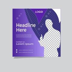 a creative unique purple color social media flyer design.