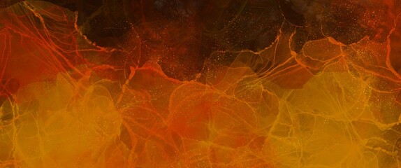 オレンジ色をベースにした水彩画の背景素材