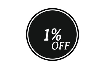 1% OFF Sale Discount Banner. Discount offer price tag