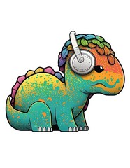 Cute Dinosaur Stickers, Dinosaur Kawaii.Generative AI