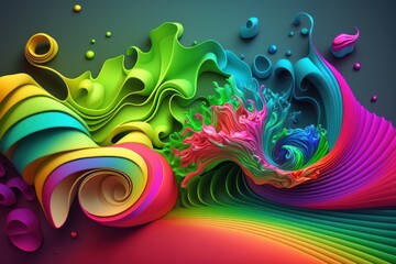 Abstract Colorful Design Art Background Generative AI