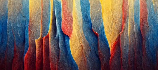 Sandstone Vibrant blue red and yellow colors abstract wallpaper design	