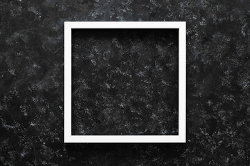 white square picture frame mock-up with copy space for yout text or image on top of black background