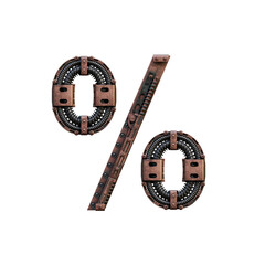 Obraz premium Steampunk 3D Alphabet - View 1 (Front View)