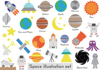 宇宙の関するイラストセット © vdck_studio