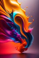 カラフルなインクアート　generative ai