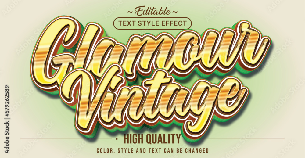 Aufkleber editable text style effect - glamour vintage text style theme.