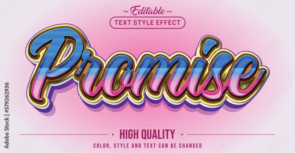 Poster Editable text style effect - Promise text style theme.