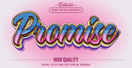 Editable text style effect - Promise text style theme.