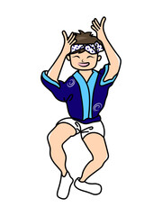 正面から見た男の阿波踊り