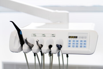 Dental office is equipped with dental instruments for dental treatment. A professional approach to...