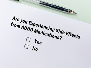 Questionnaire about side effects