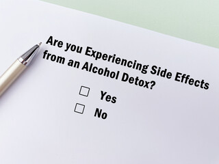 Fototapeta premium Questionnaire about side effects