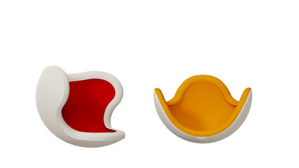 Modern Chair transparent background, Armchair PNG ,3d render