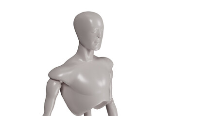 white cyborg or robot png,3d render