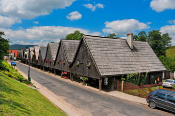 Twelve Apostles - houses weavers in village Chelmno Slaskie, Lower Silesian voivodeship, Poland. 