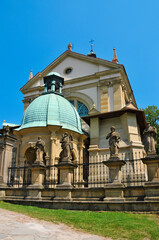 Fototapeta premium Baroque church of the Assumption of the Virgin Mary, called Grobek, in Lesser Poland voivodeship, Poland.