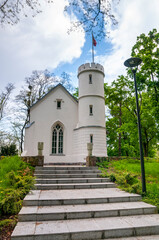 Neo-gothic pavilion in the palace park in Turzno, Kuyavian-Pomeranian Voivodeship, Poland	
