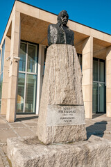 Monument to Joseph Pilsudski on Freedom Square. Zdunska Wola, Lodz Voivodeship, Poland