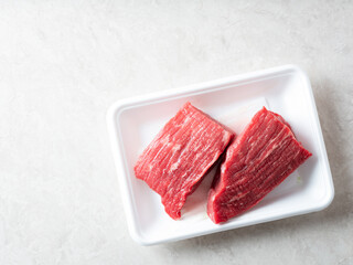 raw meat on a plate