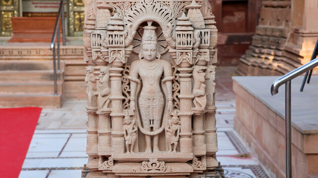 Osian, Rajasthan, India 2nd March 2023:The Mahavira Jain Temple in Osian or Osiyan, Rajasthan is dedicated to the 24th Jain Tirthankara Lord Mahavira. Major pilgrimage site for Oswal Jains.