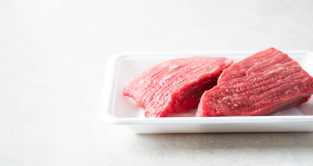 raw meat on a plate