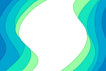 フレーム素材_ウェーブ_水色