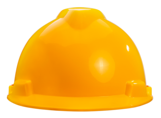 Yellow safety helmet or hard cap isolated white background Png File.